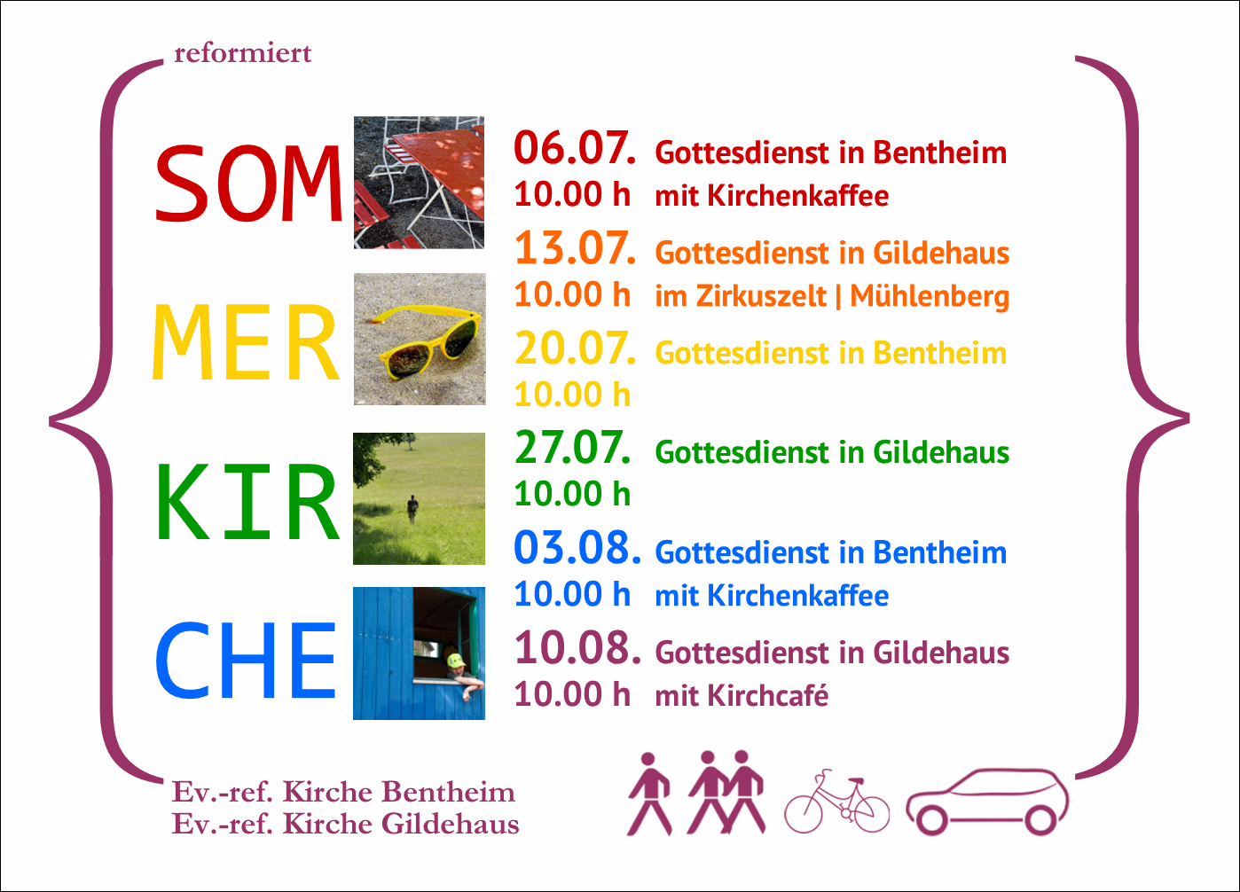 Sommerkirche im Juli & August