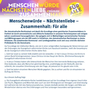 Menschenwürde – Nächstenliebe – Zusammenhalt: Für alle